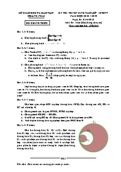 Đề thi tuyển sinh vào lớp 10 THPT môn Toán - Sở GD&ĐT Quảng Ngãi - Năm học 2018-2019 (Có đáp án)