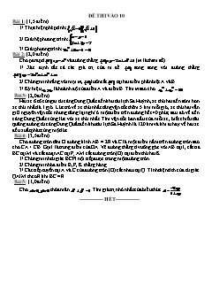Đề thi tuyển sinh vào lớp 10 THPT môn Toán - Sở GD&ĐT Quảng Ngãi - Năm học 2012-2013 (Có đáp án)
