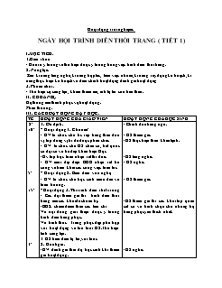 Giáo án Hoạt động trải nghiệm Lớp 1 - Tuần 20