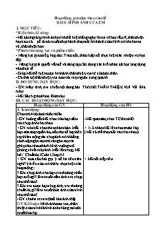 Giáo án Hoạt động trải nghiệm Lớp 2 - Bài 1: Hình ảnh của em