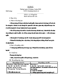 Giáo án Lớp 1 - Tuần 27 - Năm học 2020-2021