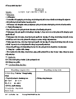 Giáo án Lớp 1 - Tuần 30 - Lê Thị Kim Yến