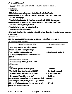 Giáo án Lớp 1 - Tuần 31 - Lê Thị Kim Yến