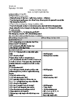 Giáo án Toán Khối 1 - Tuần 25 - Năm học 2020-2021