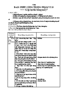 Giáo án Toán Lớp 1 - Bài 10: Phép cộng trong phạm vi 10