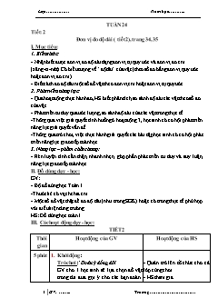 Giáo án Toán Lớp 1 - Tuần 24