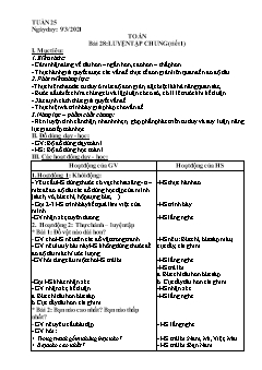 Giáo án Toán Lớp 1 - Tuần 25 - Năm học 2020-2021