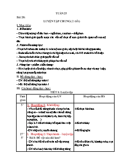 Giáo án Toán Lớp 1 - Tuần 25