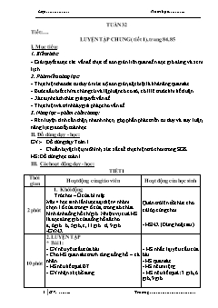 Giáo án Toán Lớp 1 - Tuần 32