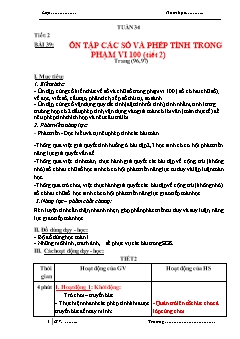 Giáo án Toán Lớp 1 - Tuần 34