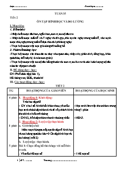 Giáo án Toán Lớp 1 - Tuần 35