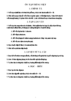 Ôn tập học kì 1 môn Tiếng Việt Lớp 2