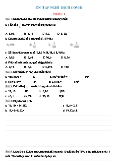 Ôn tập nghỉ dịch môn Toán Lớp 5