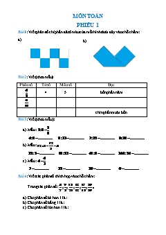 Phiếu ôn tập môn Toán Khối 4