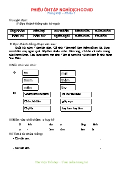 Phiếu ôn tập môn Toán + Tiếng Việt Lớp 1