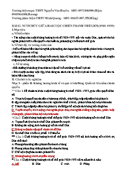 Trắc nghiệm kiểm tra Lịch sử Lớp 11 - Bài 12: Nước Đức giữa hai cuộc chiến tranh Thế giới (1918-1939) (Có đáp án)