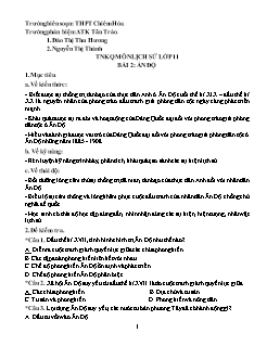 Trắc nghiệm kiểm tra Lịch sử Lớp 11 - Bài 2: Ấn Độ (Có đáp án)