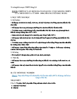 Trắc nghiệm kiểm tra Lịch sử Lớp 11 - Bài 20: Chiến sự lan rộng ra toàn quốc, cuộc kháng chiến của nhân dân ta từ 1858-1884, nhà Nguyễn đầu hàng (Có đáp án)