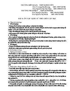 Trắc nghiệm kiểm tra Lịch sử Lớp 11 - Bài 8: Ôn tập lịch sử thế giới cận đại (Có đáp án)