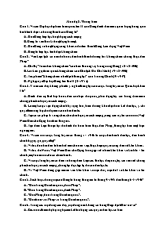 Trắc nghiệm Lịch sử Lớp 12 - Bài: Bảo vệ thành quả cách mạng tháng Tám (1945) và cuộc kháng chiến chống Pháp xâm lược (1945 – 1954) - Đề 2 - Mức độ 2 (Có lời giải)