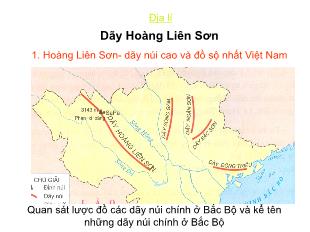 Bài giảng Địa lí Lớp 4 - Bài: Dãy Hoàng Liên Sơn - Năm học 2021-2022