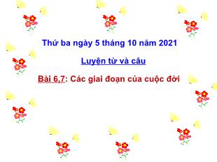 Bài giảng Khoa học 5 - Bài 6+7: Các giai đoạn của cuộc đời - Năm học 2021-2022