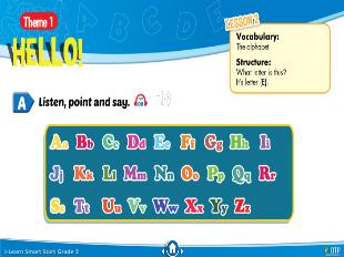 Bài giảng Tiếng Anh Lớp 3 Sách I-Learn Smart Start - Theme 1: Hello, Lesson 2 - Năm học 2021-2022