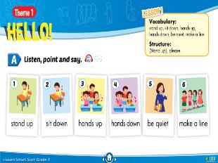 Bài giảng Tiếng Anh Lớp 3 Sách I-Learn Smart Start - Theme 1: Hello - Năm học 2021-2022