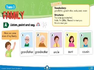 Bài giảng Tiếng Anh Lớp 3 Sách I-Learn Smart Start - Theme 3: Family, Lesson 2 - Năm học 2021-2022