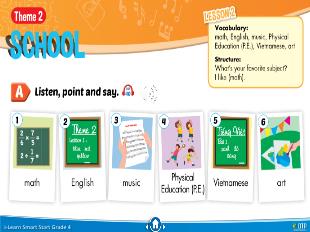 Bài giảng Tiếng Anh Lớp 4 Sách I-Learn Smart Start - Theme 2: School, Lesson 2 - Năm học 2021-2022