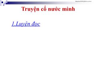 Bài giảng Tiếng Việt 4 - Tiết 4: Truyện cổ nước mình