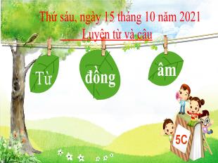 Bài giảng Tiếng Việt 5 (Luyện từ và câu) - Bài: Từ đồng âm