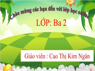 Bài giảng Tiếng Việt Lớp 3 (Tập đọc - Kể chuyện) - Bài: Cậu bé thông minh - Năm học 2021-2022 - Cao Thị Kim Ngân