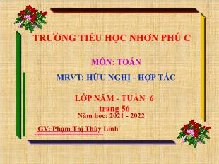 Bài giảng Tiếng Việt Lớp 5 - Tuần 6, Mở rộng vốn từ Hữu nghị-Hợp tác - Năm học 2021-2022 - Phạm Thị Thùy Linh