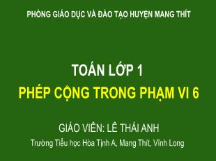 Bài giảng Toán 1 Sách Cánh diều - Tuần 6, Bài: Phép cộng trong phạm vi 6 (Tiếp theo) - Lê Thái Anh