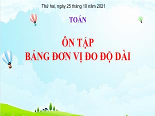 Bài giảng Toán 5 - Bài: Ôn tập Bảng đơn vị đo độ dài - Năm học 2021-2022