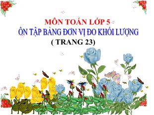 Bài giảng Toán 5 - Bài: Ôn tập Bảng đơn vị đo khối lượng Trang 23