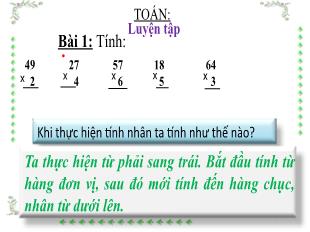 Bài giảng Toán Lớp 3 - Bài: Luyện tập chung (Trang 23) - Năm học 2021-2022