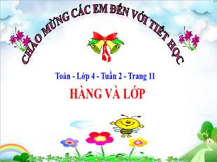 Bài giảng Toán Lớp 4 - Tuần 2, Bài: Hàng và lớp - Năm học 2021-2022