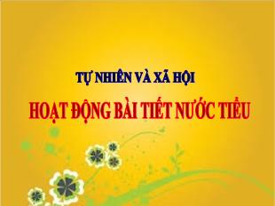 Bài giảng Tự nhiên xã hội Lớp 3 - Bài 10: Hoạt động bài tiết nước tiểu