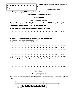 Đề cương ôn tập Khối 5 - Tuần 2 - Năm học 2021-2022