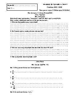 Đề cương ôn tập Khối 5 - Tuần 3 - Năm học 2021-2022
