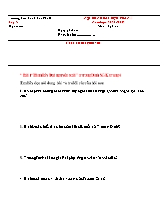 Đề cương ôn tập Lịch sử và Địa Lí Lớp 5 - Tuần 1 - Năm học 2021-2022 - Trường Tiểu học Nhơn Phú C