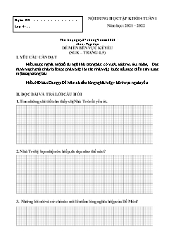 Đề cương ôn tập Lớp 4 - Tuần 1 - Năm học 2021-2022