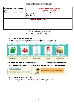 Đề cương ôn tập Tiếng Anh Lớp 3 - Tuần 9 - Năm học 2021-2022 - Trường Tiểu học Nhơn Phú C