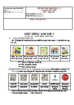 Đề cương ôn tập Tiếng Anh Lớp 5 - Tuần 11 - Năm học 2021-2022 - Trường Tiểu học Nhơn Phú C