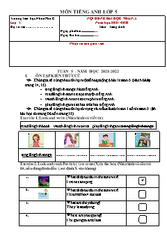 Đề cương ôn tập Tiếng Anh Lớp 5 - Tuần 5 - Năm học 2021-2022 - Trường Tiểu học Nhơn Phú C