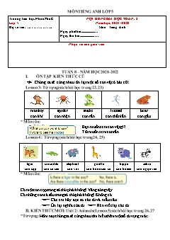 Đề cương ôn tập Tiếng Anh Lớp 5 - Tuần 8 - Năm học 2021-2022 - Trường Tiểu học Nhơn Phú C