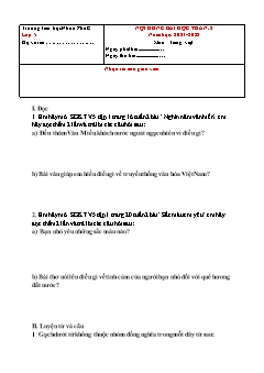 Đề cương ôn tập Tiếng Việt Lớp 5 - Tuần 2 - Năm học 2021-2022 - Trường Tiểu học Nhơn Phú C