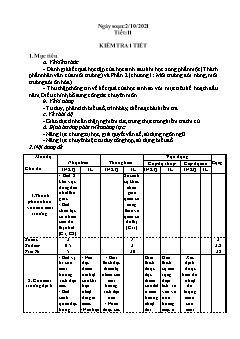 Giáo án Địa lí Lớp 7 - Tiết 11: Kiểm tra 1 tiết - Năm học 2021-2022